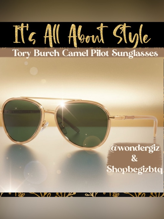 NWT Authentic Eleanor Pilot Sunglasses TY6089 Transparent Camel 57mm (Gold) main image 11